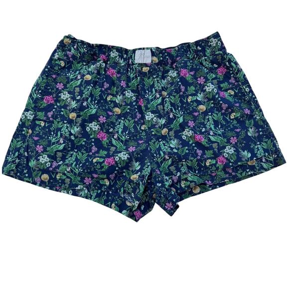 J.Crew Sleep Cotton Poplin Boxer Shorts Navy Floral Women’s Small - Picture 6 of 7